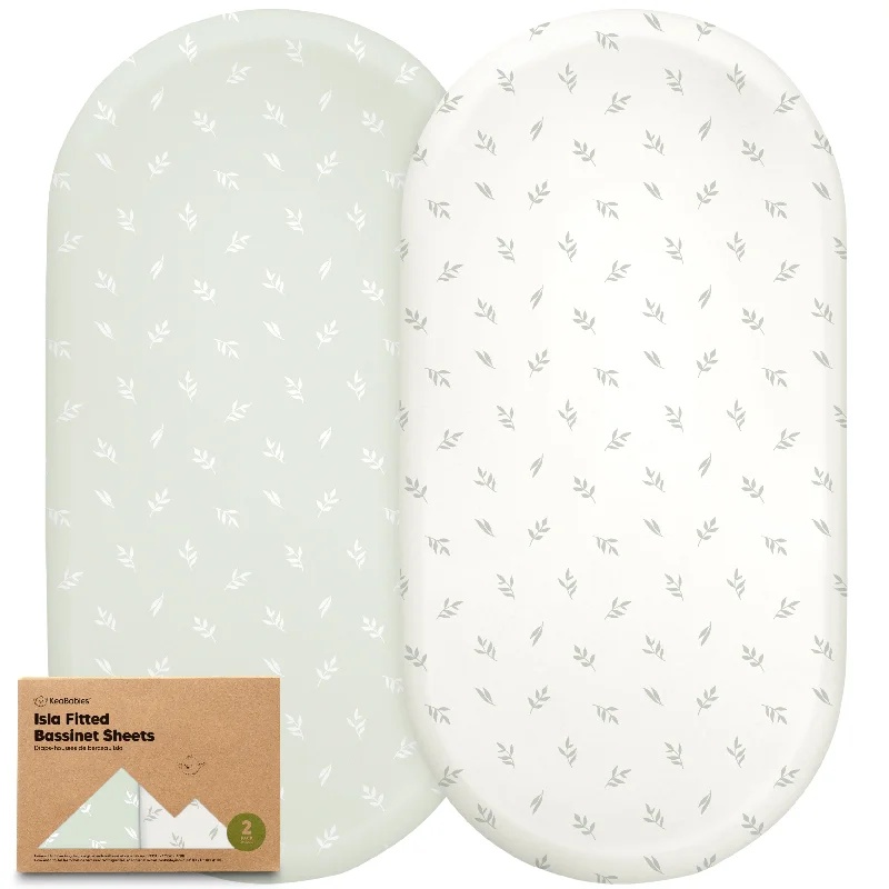 2-Pack Isla Fitted Bassinet Sheets (Herb)