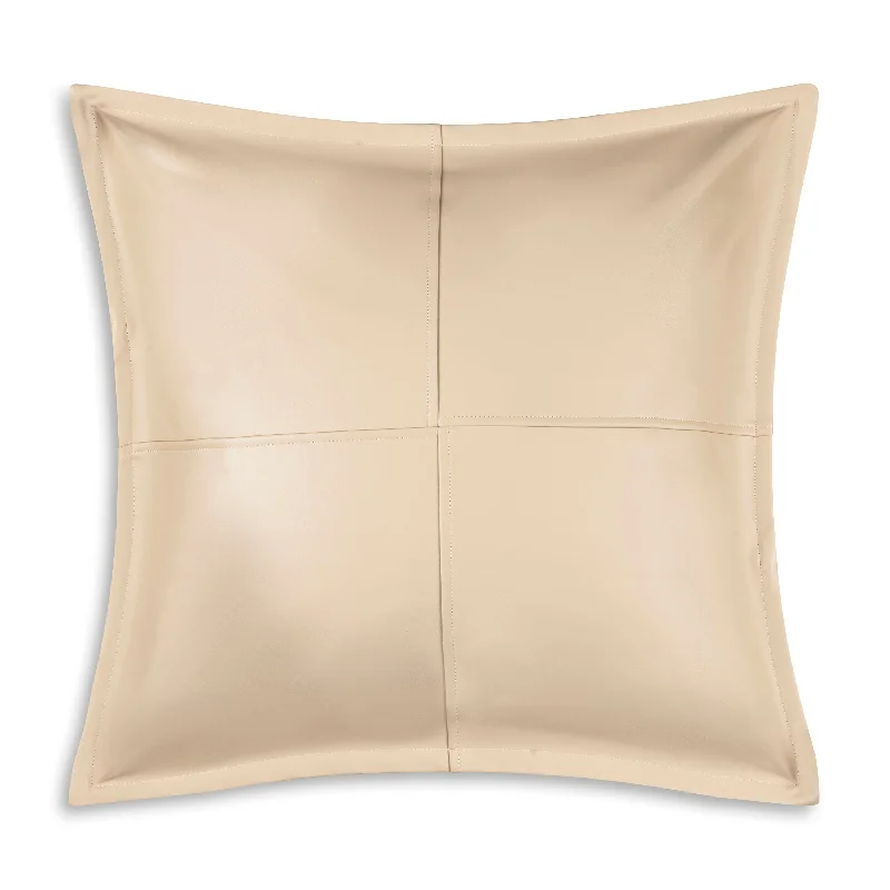 Atlas Beige Faux Leather Pillow