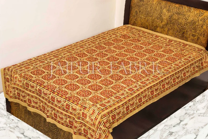 Bagru Brown Color Handmade Print Single Bed Sheet