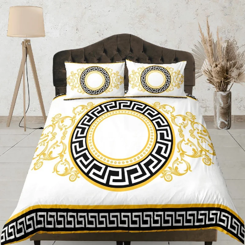 Baroque Gold Luxury Duvet Cover Set Aesthetic Bedding Set Full Victorian Decor,