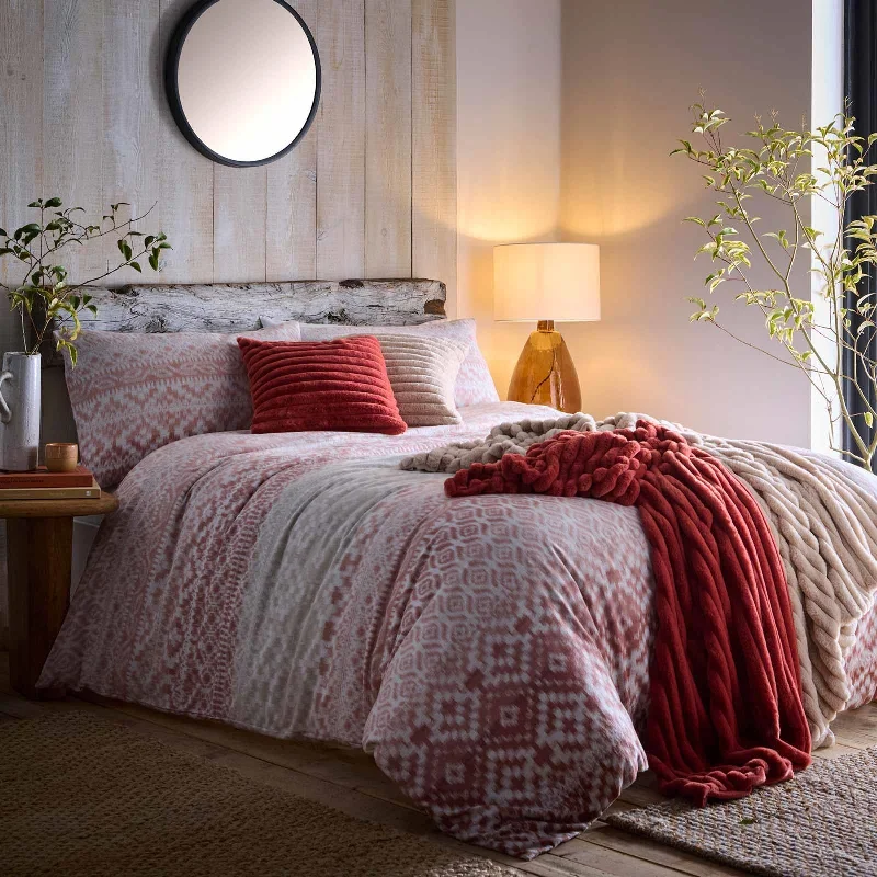 Bergen Flannelette Brushed Cotton Duvet Cover Set Terracotta