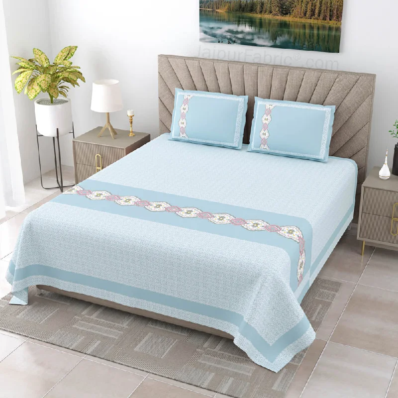 Blue Oasis Pure Cotton King Size Double BedSheet