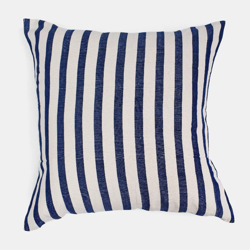 Bold Navy Stripe Square Pillow