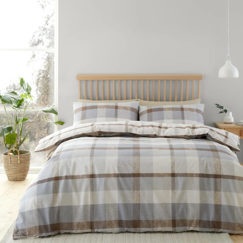 Brushed Check Flannelette Duvet Cover Set