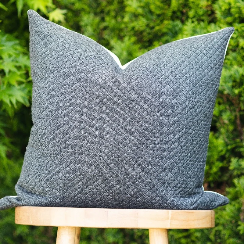 CARBON (DARK CHARCOAL) || Geometric Stitched Indoor/Outdoor Pillow Cover