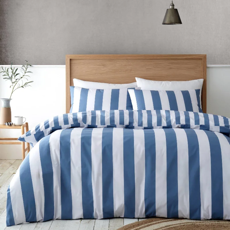 Cove Stripe Duvet Cover Set Blue