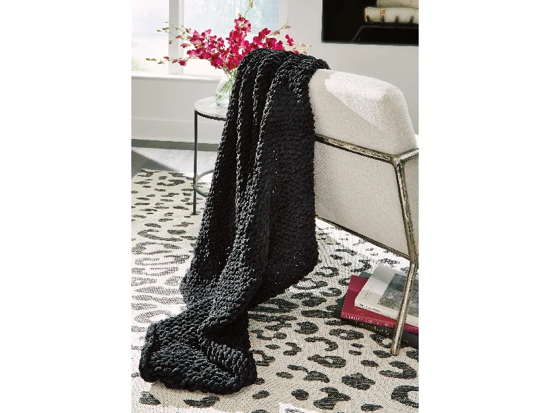 Chaddon Black Throw (Set of 3)