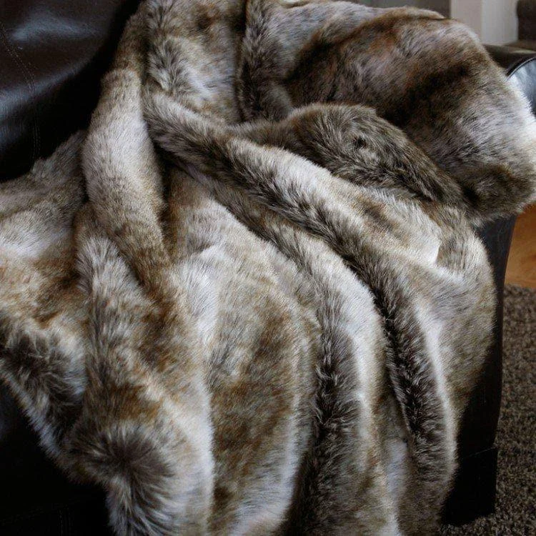 Chinchilla Faux Fur Throw Blanket