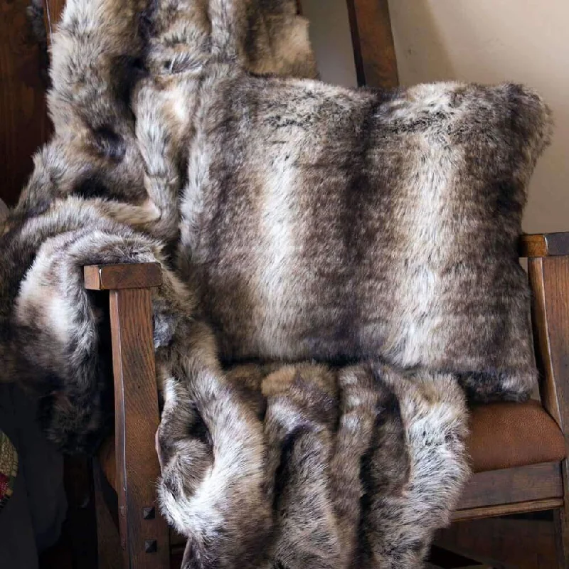 Chinchilla Faux Fur Throw Combo