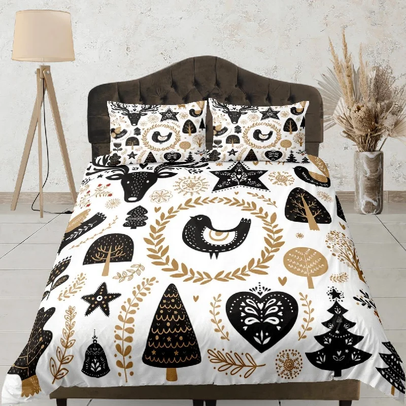 Christmas Duvet Cover Set with Pillows Christmas Tree Dorm Bedding Comforter Cover Christmas Gift