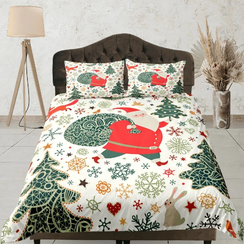 Christmas Duvet Cover Set with Pillows Christmas Tree Dorm Bedding Comforter Cover Christmas Gift