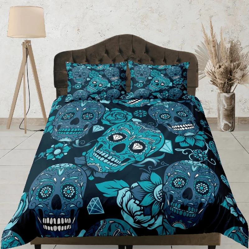 Cinco de Mayo Skull Duvet Cover Set Colorful Bedspread Dorm Bedding Pillowcase Bedding Mexican Design