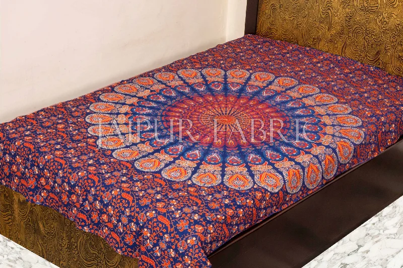 Color full Peacock Print Single Bed Sheets