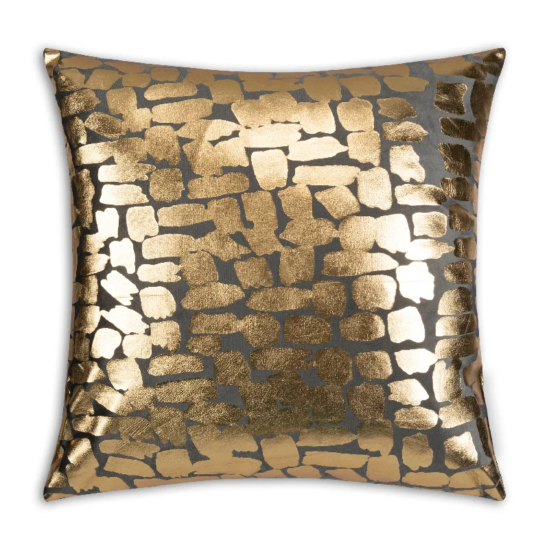 Inspire Me! Home Decor Becca Charcoal Gold Pillow