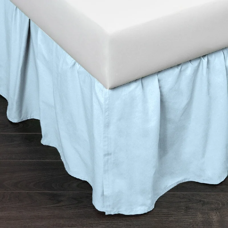 Cottage Home Brighton Sky Blue Cotton 21 Inch Drop3 Piece Bed Skirt