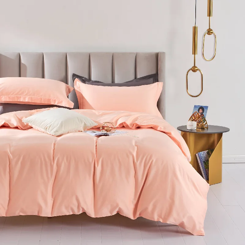 100% Long-Staple Cotton 3 PCS Duvet Cover Set - Pale Pink