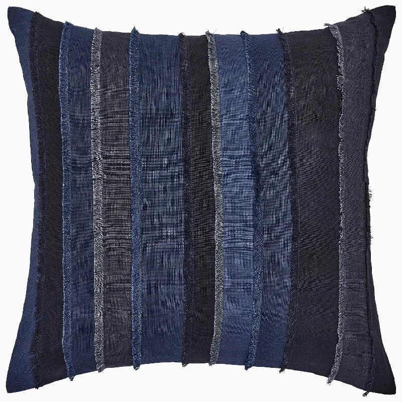 Fringed Indigo Decorative Pillow