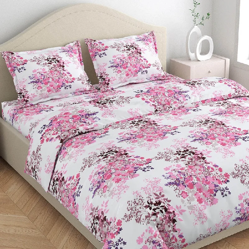 Greek Garden Romance 100% Cotton King Bedsheet, 186 TC