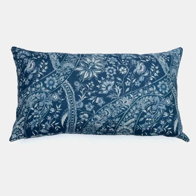 Indigo Paisley Lumbar Pillow