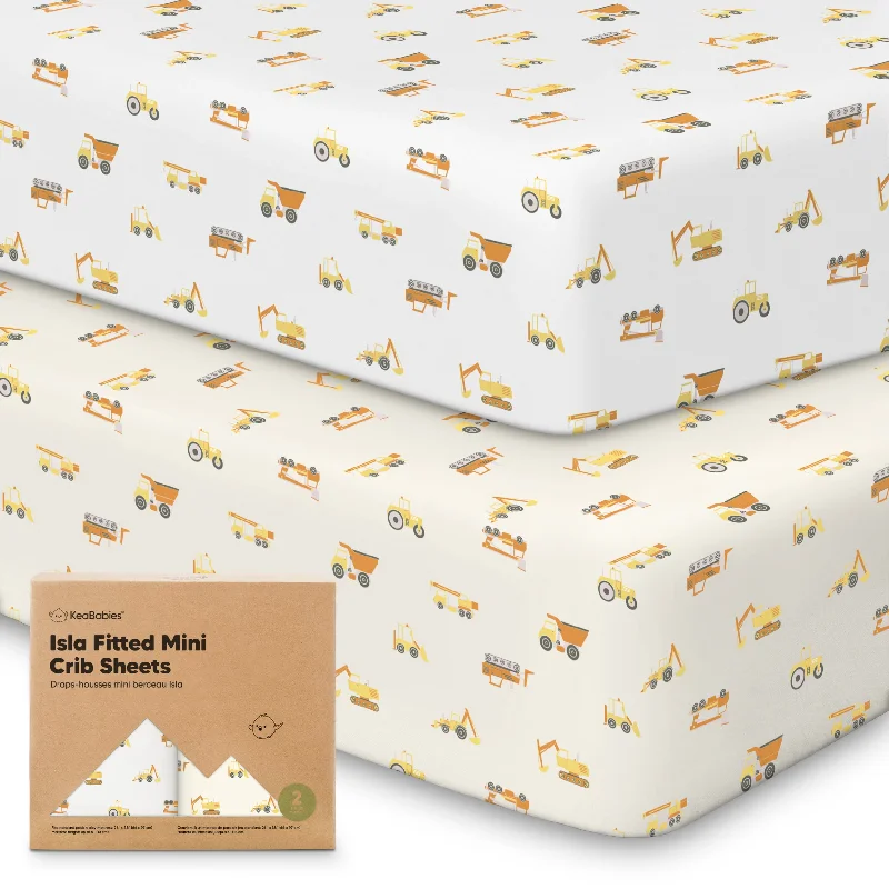 Isla Fitted Mini Crib Sheets (Construction)