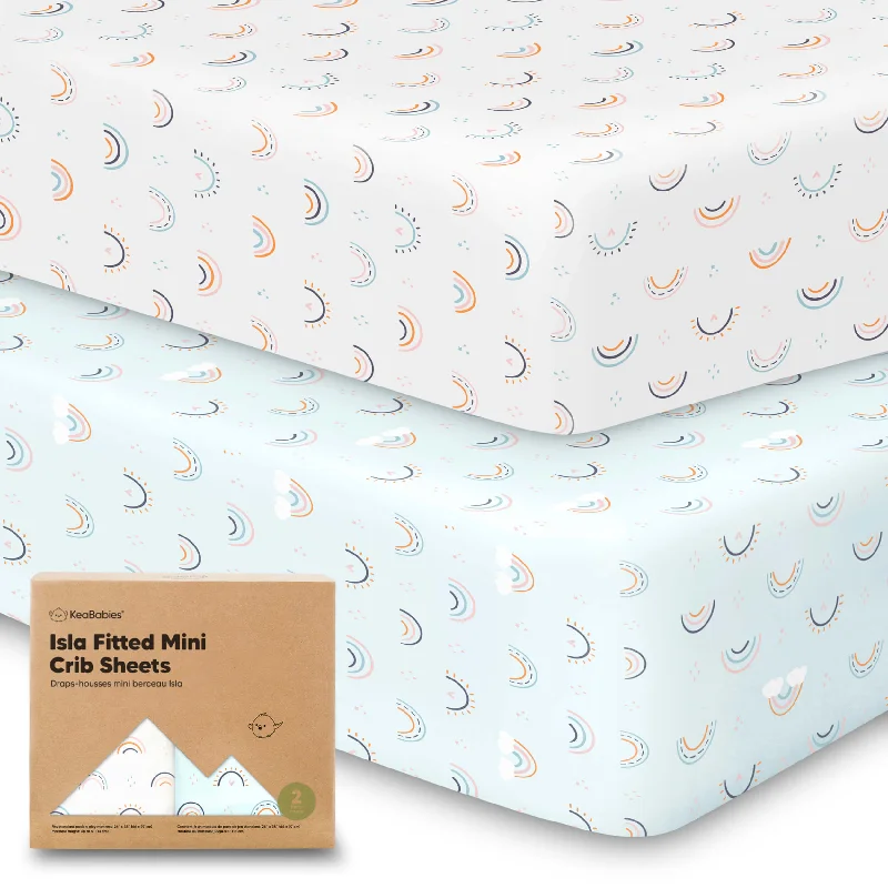 Isla Fitted Mini Crib Sheets (Jolly Rainbow)