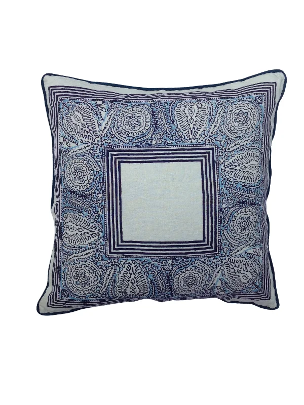 Istanbul Border Indigo/Cornflower Blue Decorative Pillow Cover