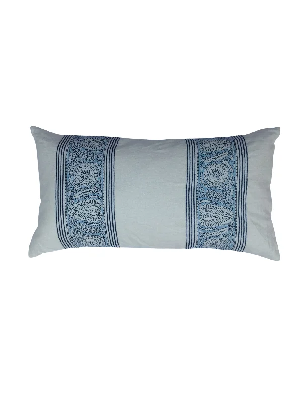 Istanbul Border Indigo/Cornflower Blue Lumbar Pillow Cover