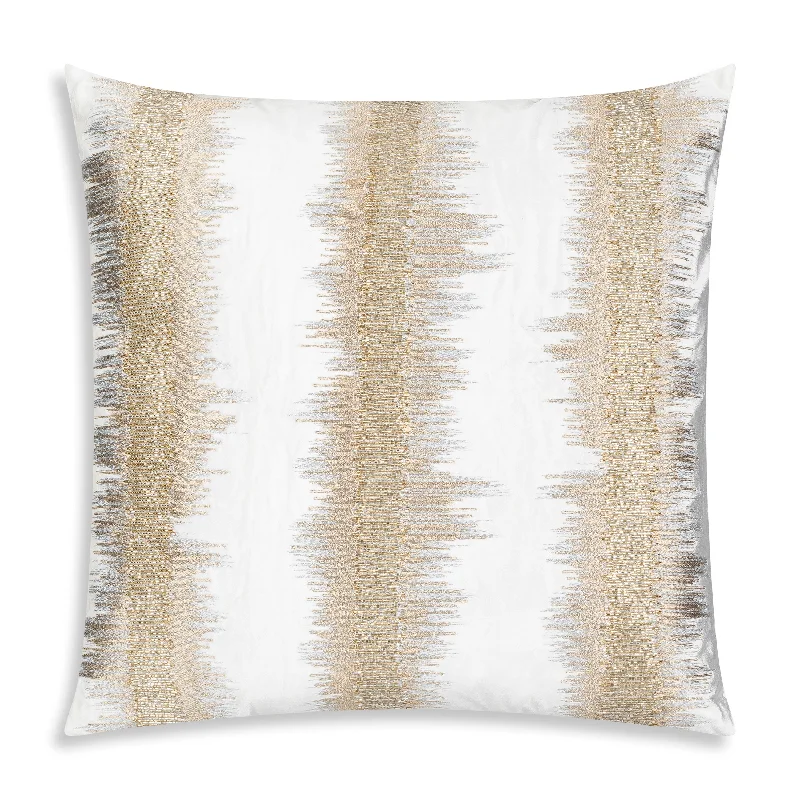 Kas Ivory Gold Stripe Pillow