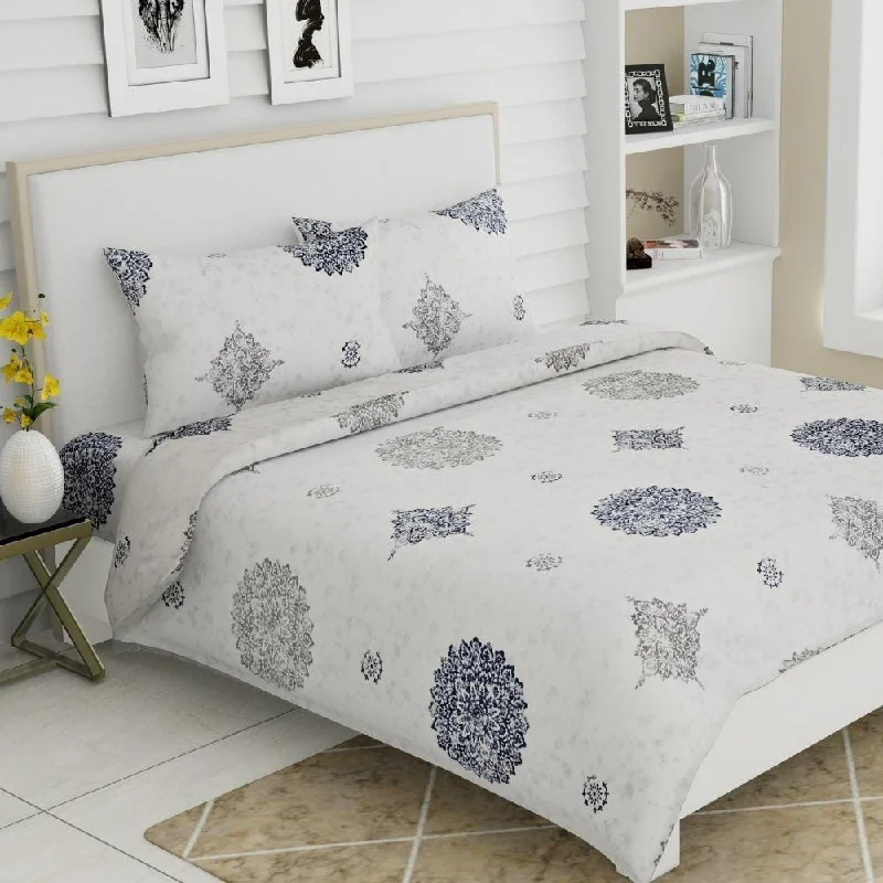 Luxurious Satin Print, 100% King Size Bedsheet, 300 TC, Monochrome