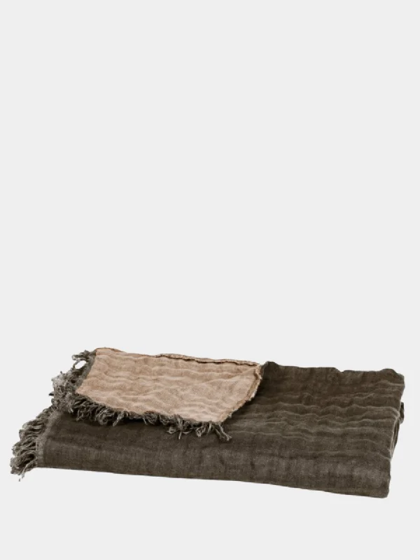 Lyon Linen Throw - Cocoa