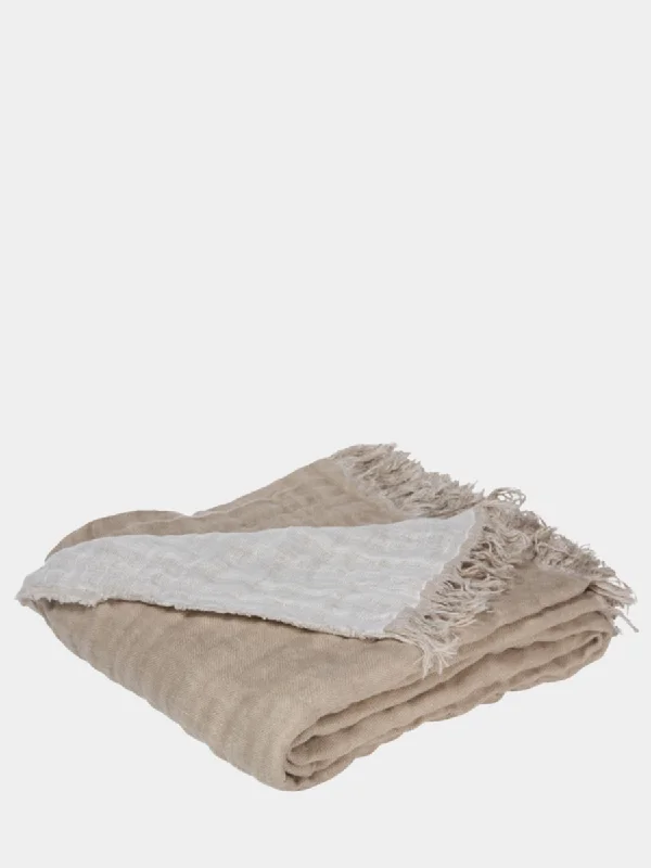 Lyon Linen Throw - Cream/Natural