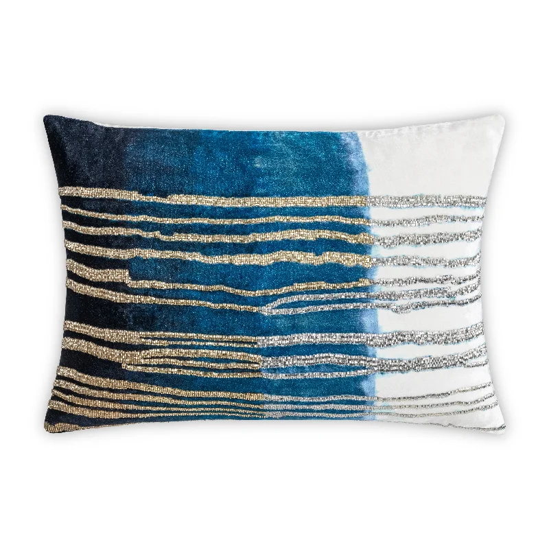 Maia Blue Embroidered Pillow