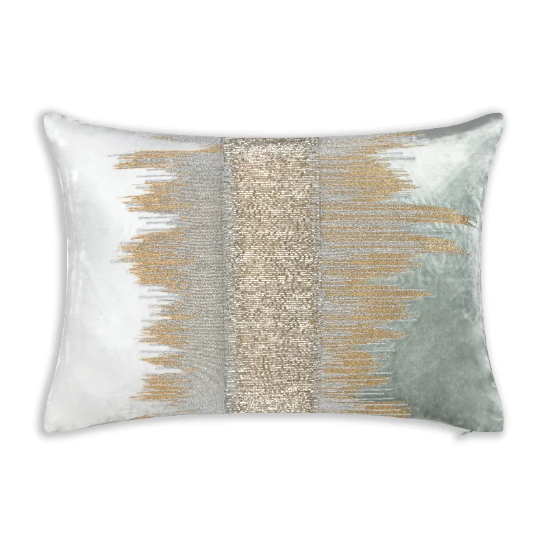 Mira Ivory Aqua Lumbar Pillow