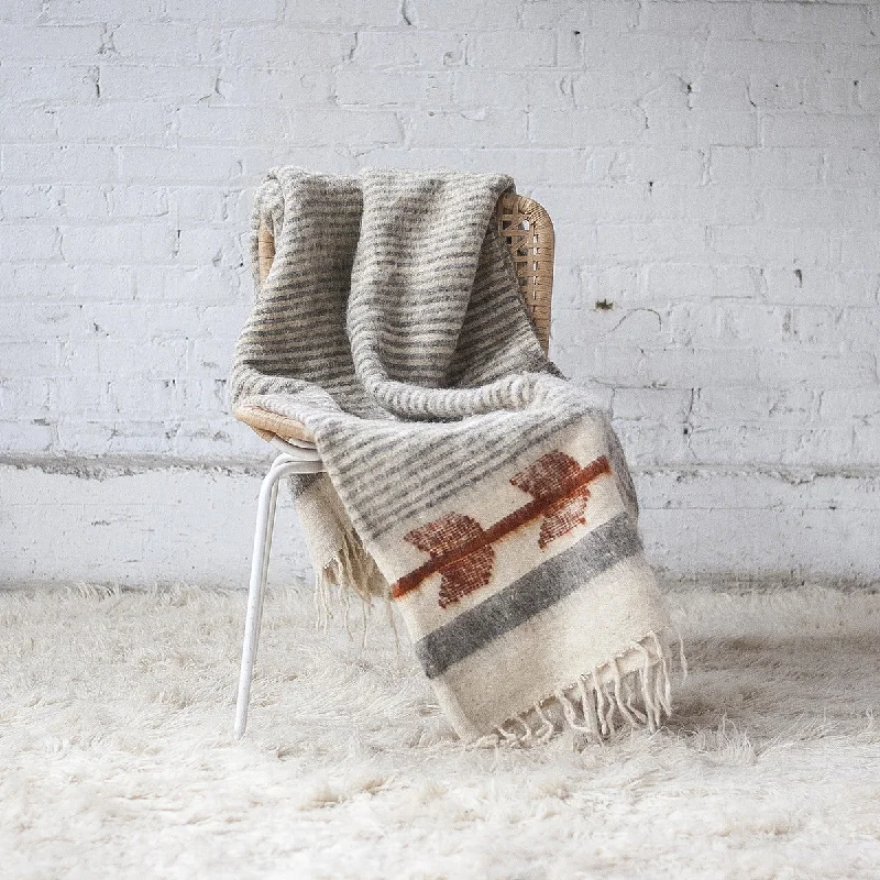 MOMO WOOL BLANKET | GREY/CURRY