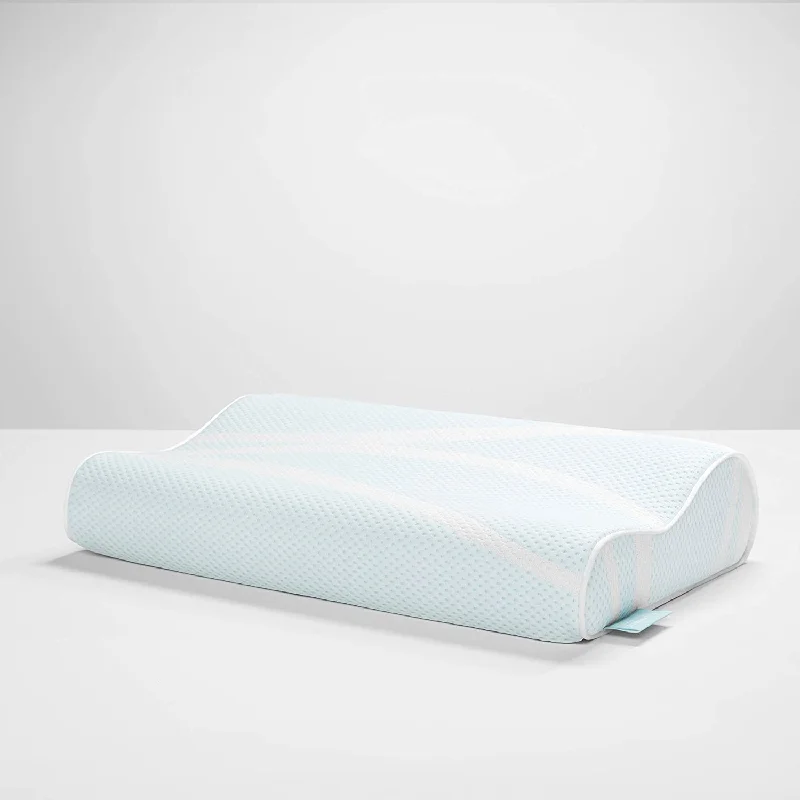 TEMPUR-Breeze Neck + Advanced Cooling Contour Pillow, Standard Size