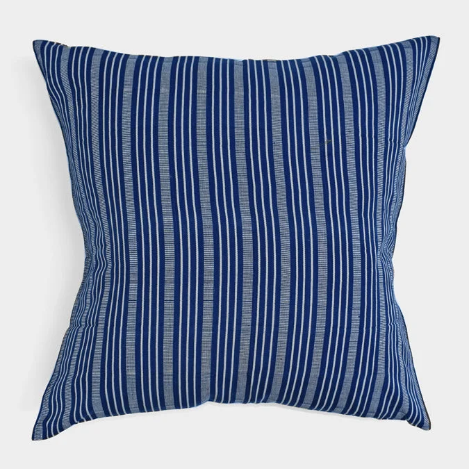 Navy Pinstripe Square Pillow