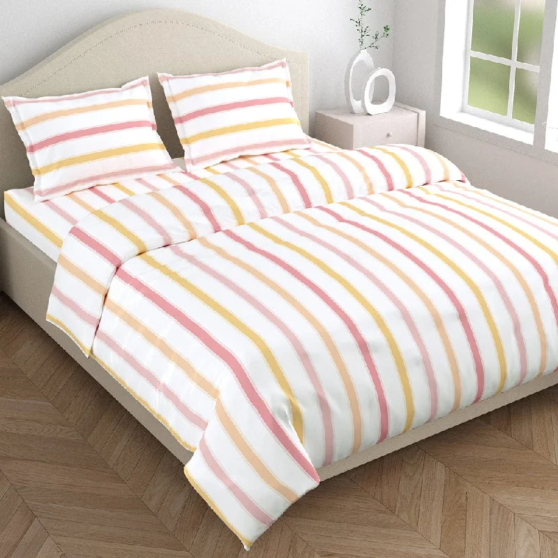 Pink Spectrum 100% Cotton King Bedsheet, 186 TC