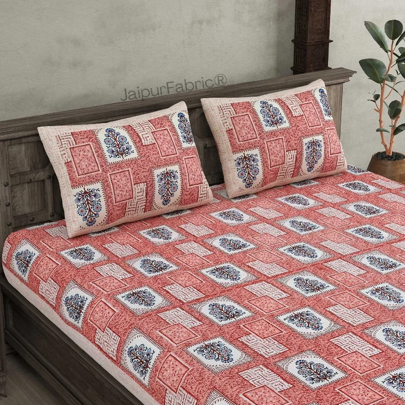 Rani Jharoka Pink Pure Cotton Double Bedsheet