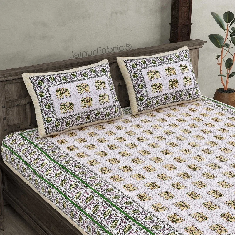 Royal Baarat Green Pure Cotton Double Bedsheet