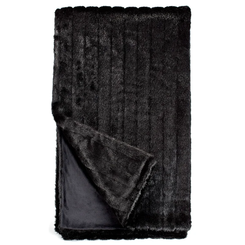 Black Faux Mink Throw