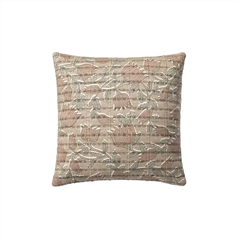 Stoffer Pillow - Taupe / Rose