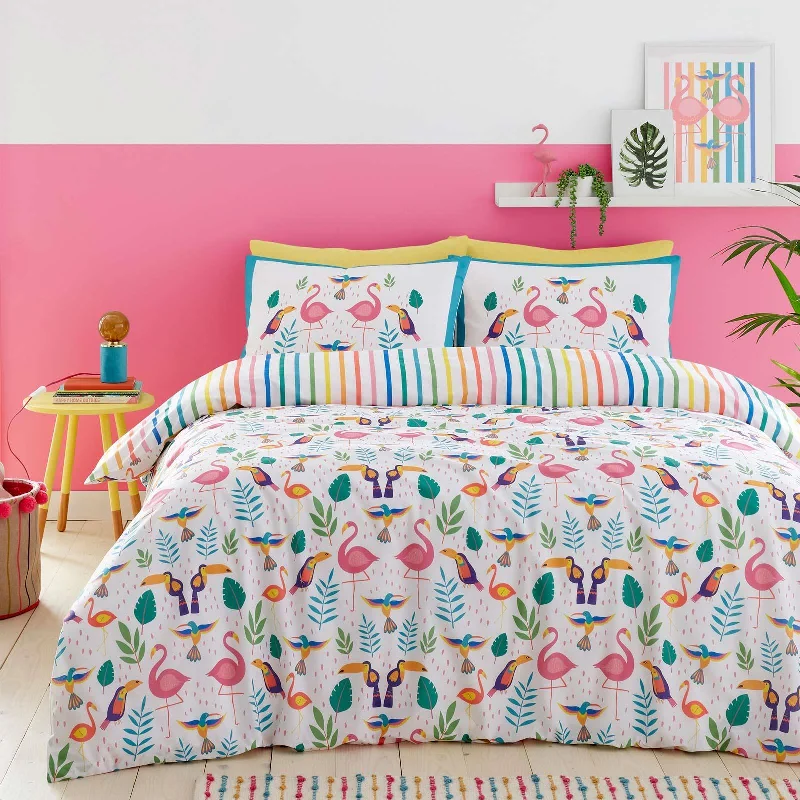 Tropical Flamingo Duvet Cover Set