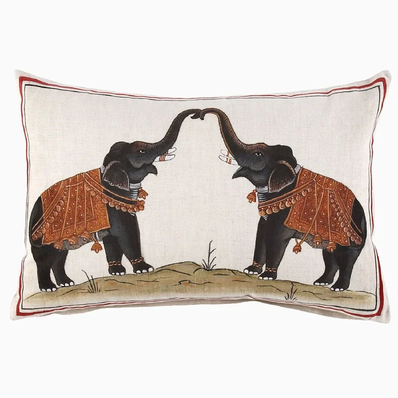 Two Elephants Decorative Pillow