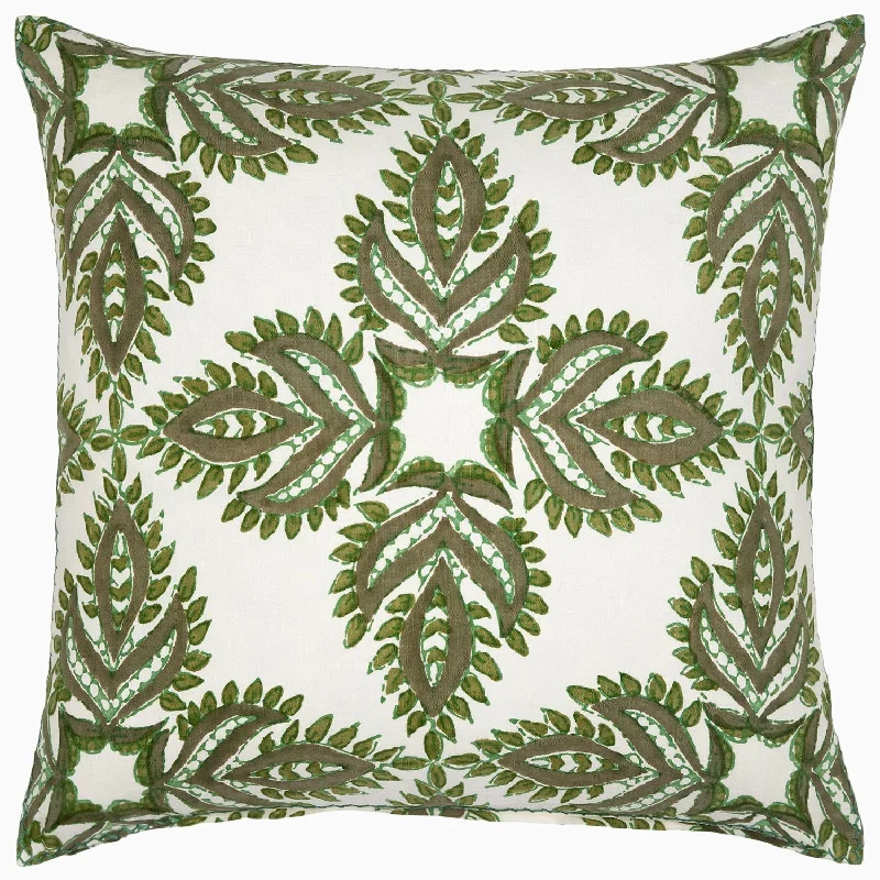 Verdin Dark Sage Decorative Pillow