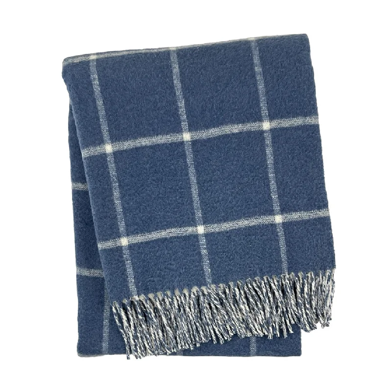 Windowpane Throw, Denim