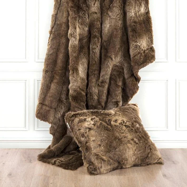 Wolf Faux Fur Throw Blanket